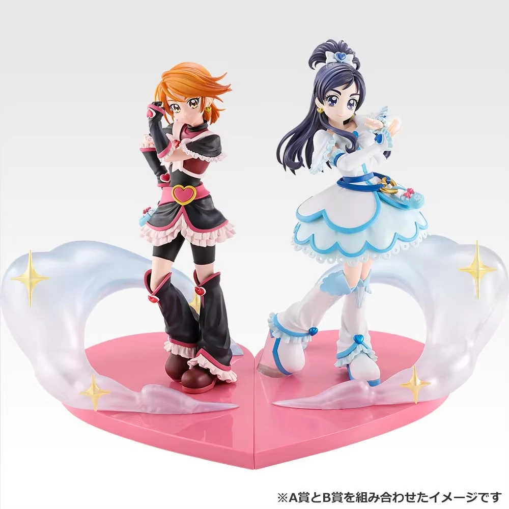 100% الأصلي بانداي الأرواح Ichiban Kuji Futari Wa Precure ماكس علاج القلب أسود لامع مضيئة علاج الأبيض جمع سلسلة