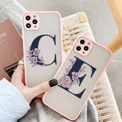 Flower 26 Name Letters A-Z Phone Case For iPhone X XS XR For iphone 16 15 7 8 plus 12 11 13 14 Pro MAX SE20 Mini PC hard Cover