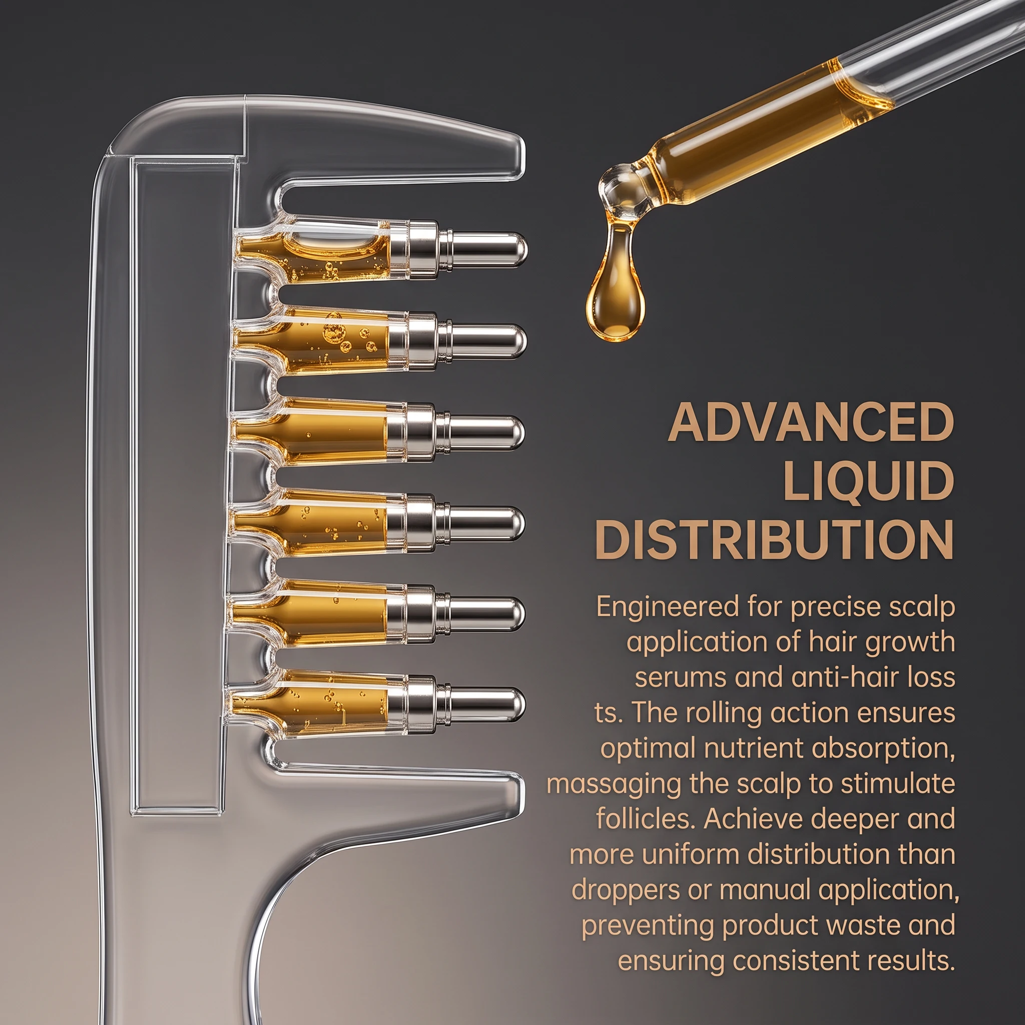 Portable Transparent Hair Root Comb Liquid Guide Applicator Scalp Massage Comb Hair Oil Serum Brush Anti-Leak Hair Care Tool