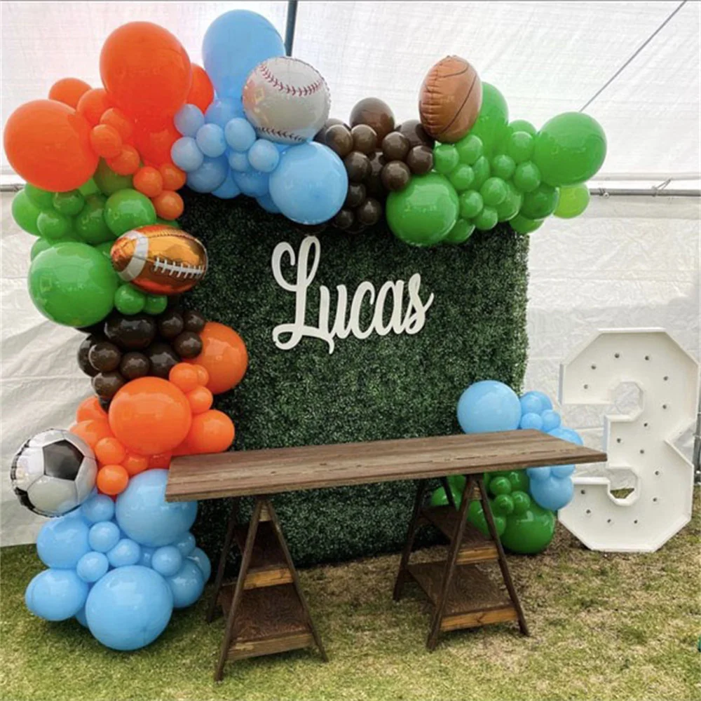 

126pcs Sports Birthday Party Decorations Balloon Wreath Arch Football Baseball Basketball Theme Birthday Party Supplies