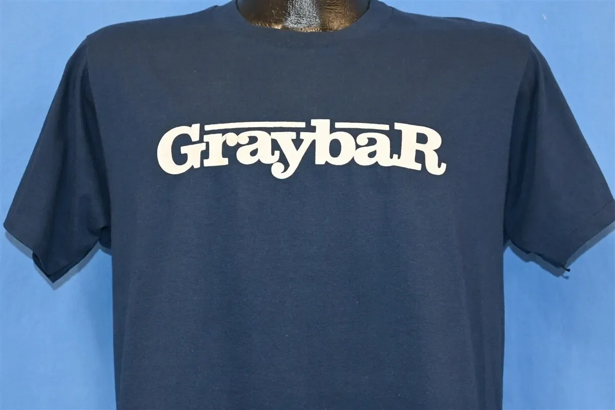 80s Graybar Electric Company Inc Logo Supply Navy Blue T Shirt Medium