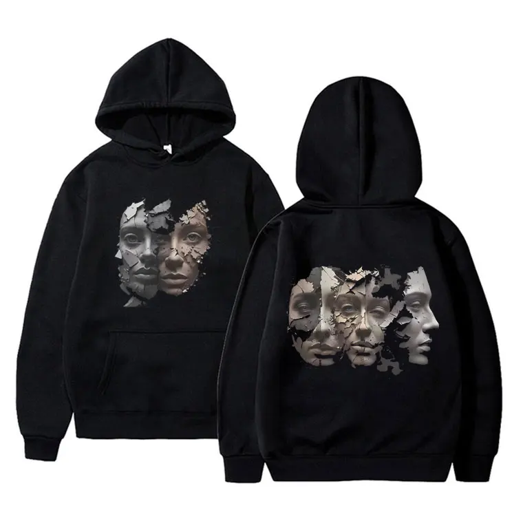 

Horror Movie The Substance Face Graphic Hoodie Men Women Fashion Casual Fleece Cotton Pullover Male Vintage Oversized Streetwear