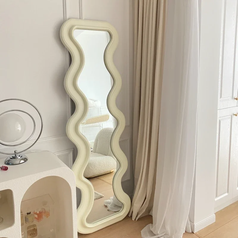 Artistic Design of Waveform Full-length Floor-to-floor Vertical Special-shaped Home online celebrity Mirror