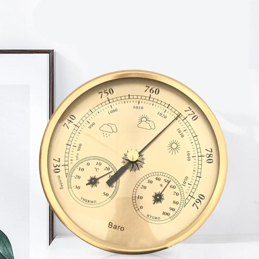 -30 50C Thermometer Hygrometer Barometer Mechanical Movement No Batteries Required Reads Air Pressure Humidity Temperature