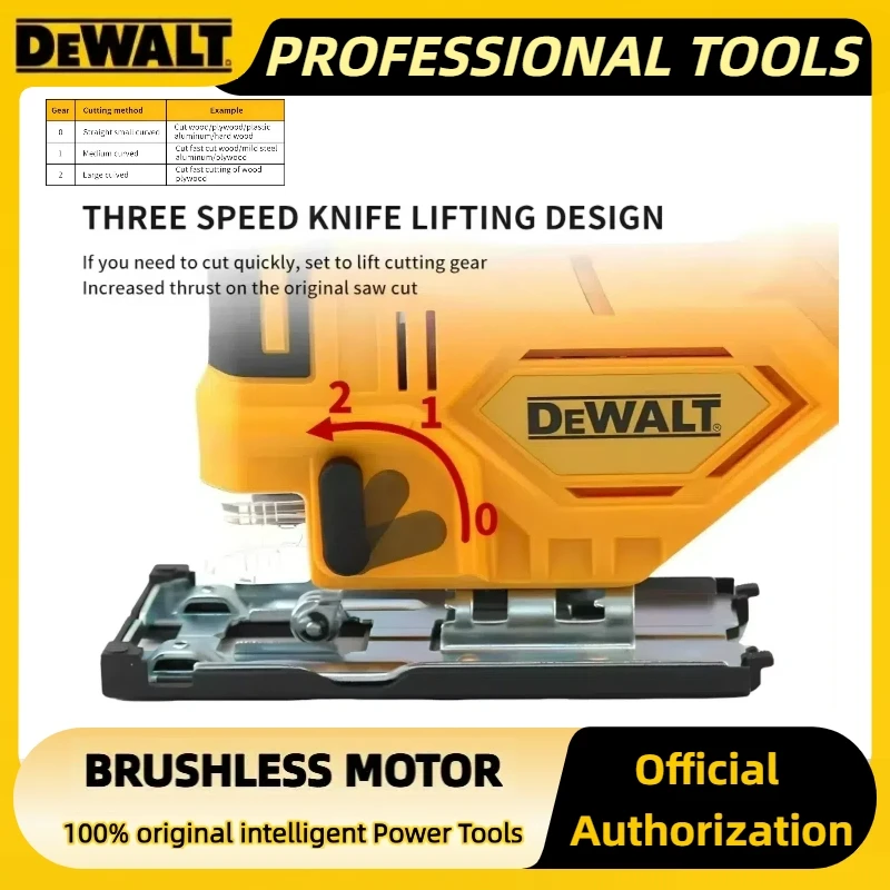 เครื่องมือไฟฟ้าอเนกประสงค์สำหรับงานไม้แบบปรับได้ Dewalt 20V ﻿   เลื่อยจิ๊กซอไร้สายแบบไร้แปรงถ่าน 2700 รอบต่อนาที แบบพกพา