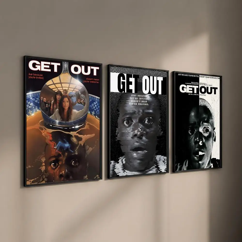 Movie Get Out Poster Self-adhesive Art Waterproof Paper Sticker Coffee House Bar Room Wall Decor