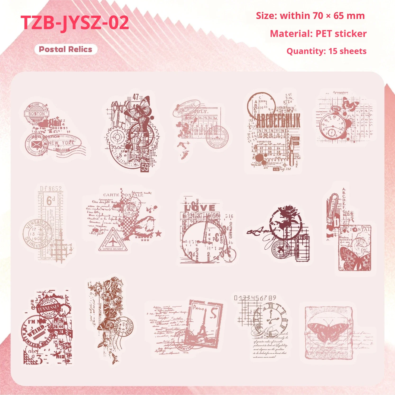 JIANWU Vintage Engelse woorden patroon landschap materiaal collage scrapbooking PET sticker creatief DIY dagboek schrijfwaren
