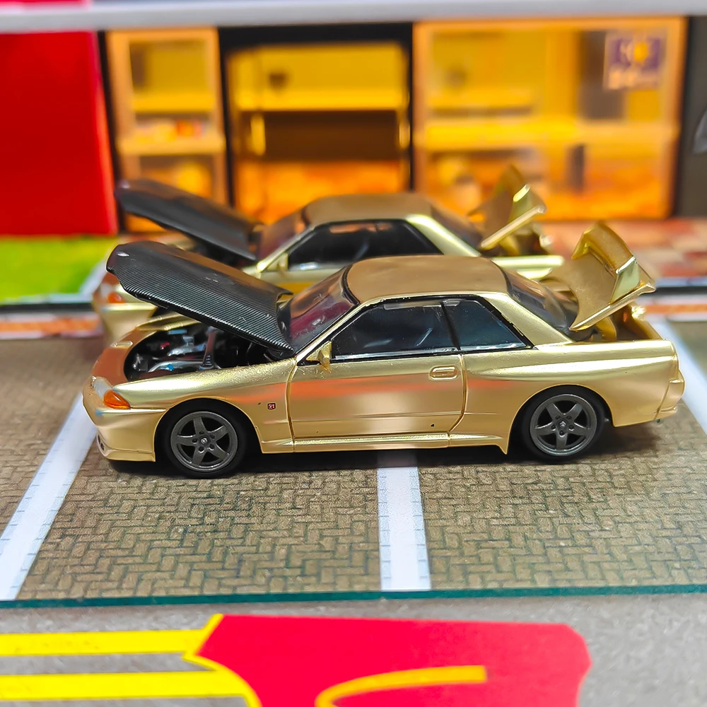 ミニ GT ダイキャスト 1:64 スケール トップシークレット GTR R32 VR32 合金シミュレーションカーモデルコレクションディスプレイスタティックペンダント（箱なし）