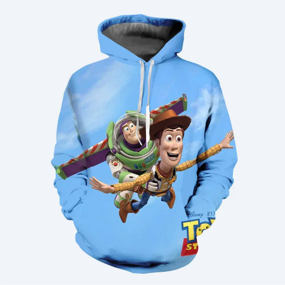 Buzz Lightyear Boys and Girls Hoodies Disney Pullover 3D Printed Cartoon Hoodies MINISO Men's Hoodies Autumn Men's Clothing