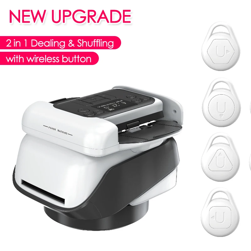 

Automatic Card Dealer and Shuffler Machine with 4PCS Buttons Set 360° Rotating Playing Cards Shuffling Dealing Tool Poker Device