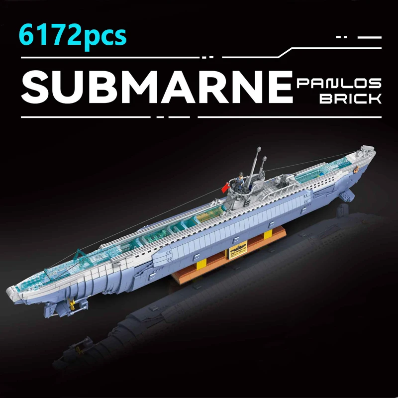 2023 New Ww2 German U-boat Building Blocks Model MOC Military Submarine Weapon Bricks Sets for Adults Toys for Children Gift