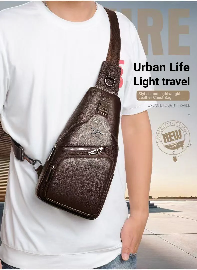 

Минималистичная мужская нагрудная сумка-слинг, маленькая сумка через плечо из искусственной кожи, ультралегкий городской рюкзак, черная/коричневая дорожная нагрудная сумка для мужчин
