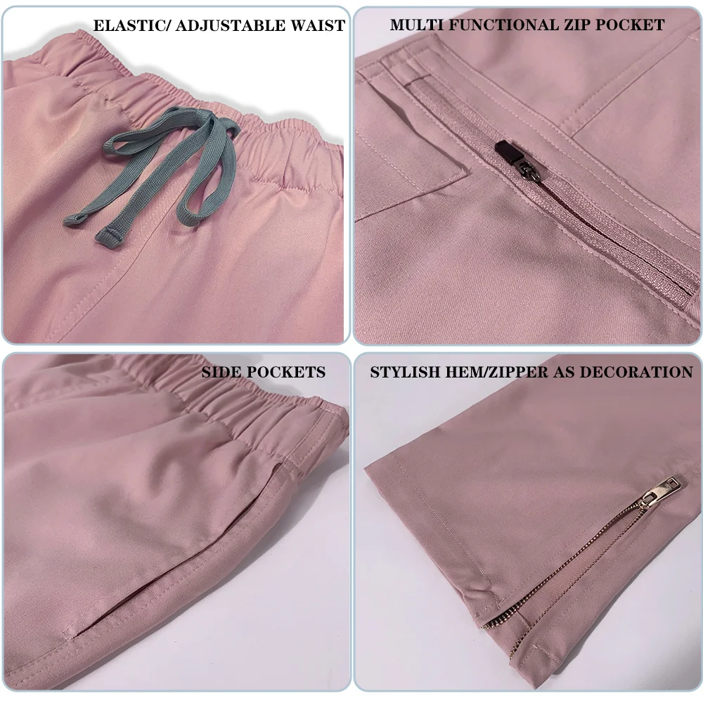 Pantalones de cintura alta para enfermera, uniforme médico, accesorios para enfermera, pantalones de trabajo para salón de belleza, pantalones médicos de alta calidad