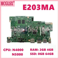 E203MA N4000 N5000 CPU 2GB/4GB-RAM 0GB/64GB-SSD płyta główna dla ASUS E203M E203MAR E203MAS L203MA W203MA R203MA E203NA płyta główna