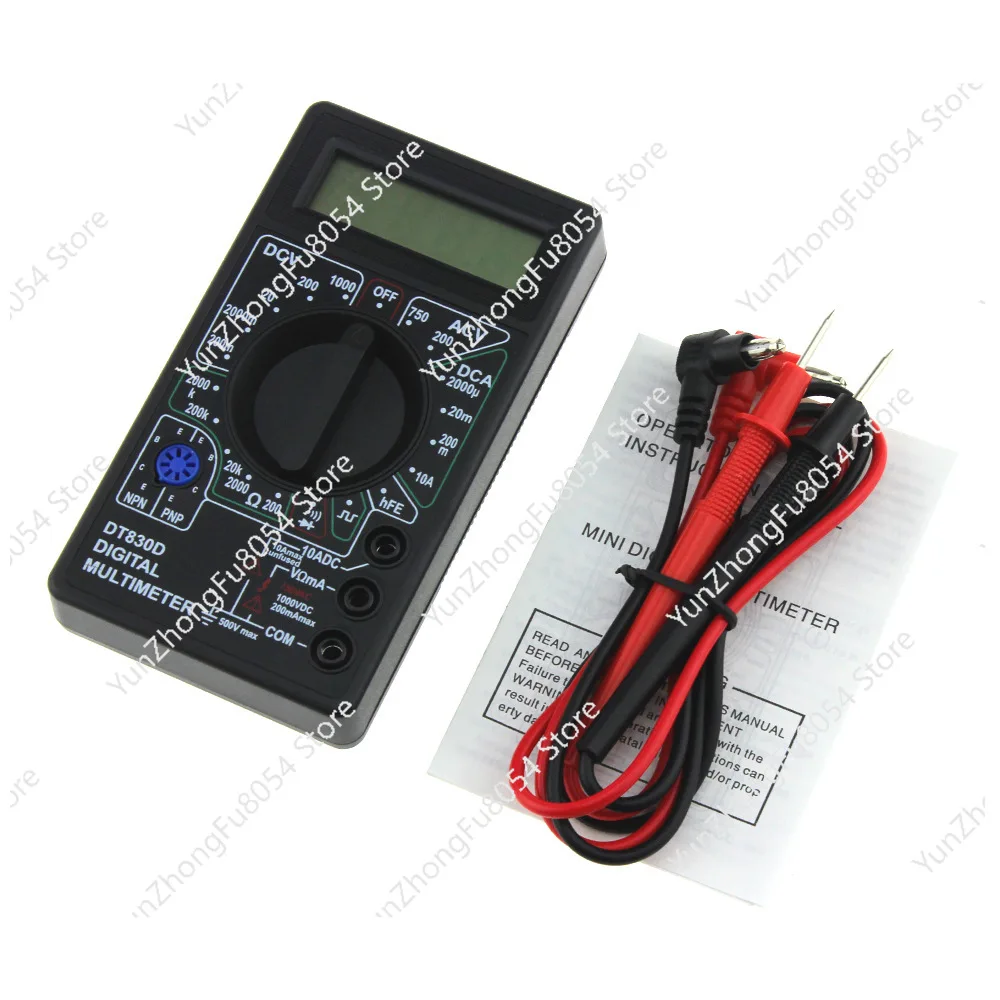 DT830D Digital Multimeter AC DC Interrupt Buzzer Test Electrical Meter Multimeter DT830D