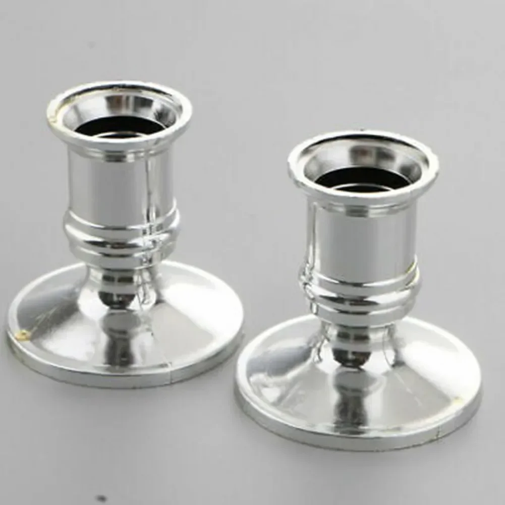 New Tools Holders Candle Holders Candle Excellent Superior 2pcs Candlestick Dinner Decor Plastic Silver-Plated