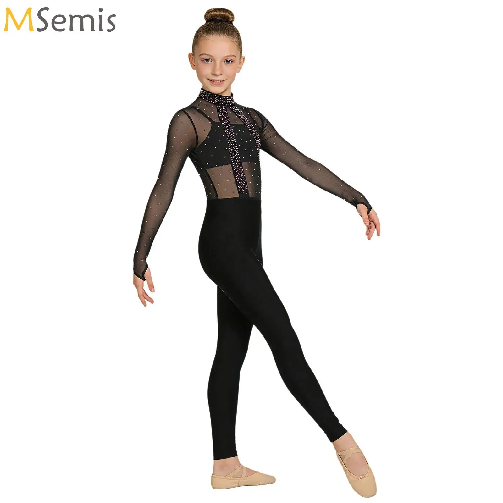 Leotardo gimnástico de danza de Ballet para chico y niña, mono sin mangas con mallas, patinaje, puesta en escena, Ropa de baile, ropa deportiva de entrenamiento