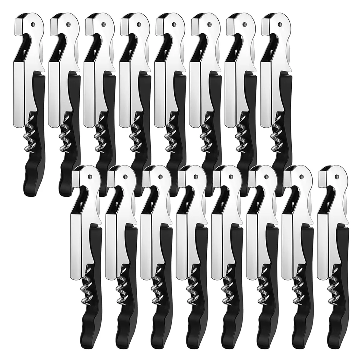 Y31A 16 Pieces Wine Keys Opener Black Travel Corkscrew Wine Opener Waiter Corkscrew Wine Opener Beer Bottle Opener