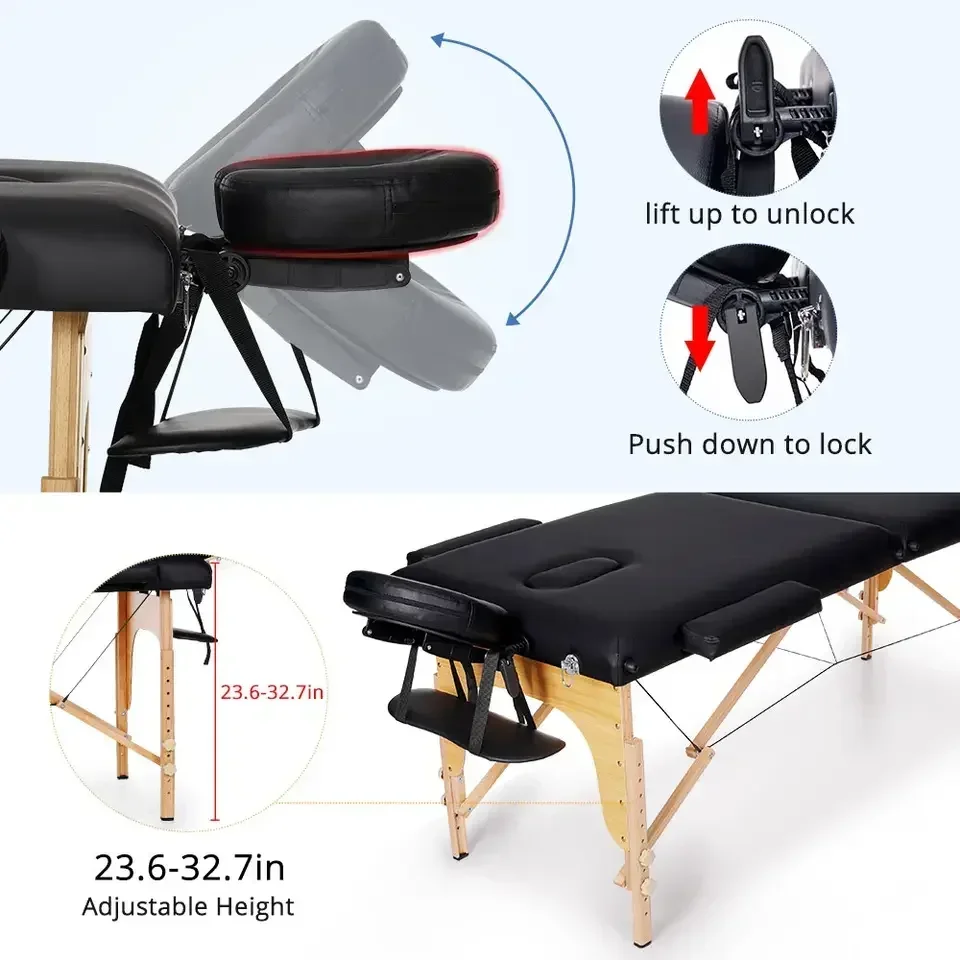 Portable foldable beauty salon facial breathing hole massage table hydrotherapy massage bed