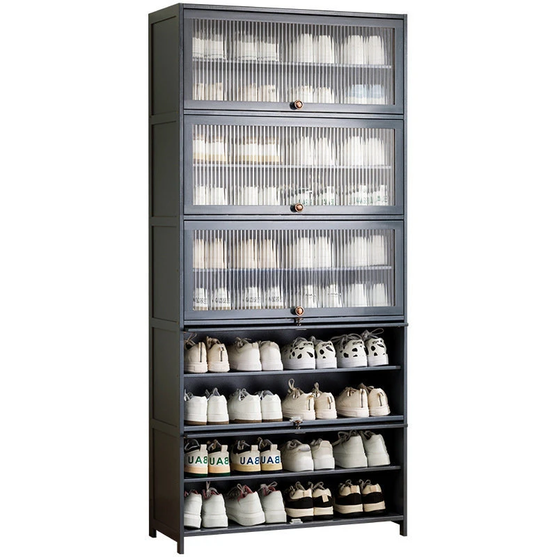 

Postmodern Modern Household Doorway Saves Space With Large Capacity Ultra-thin Solid Wood Tipper Storage Shoe Cabinet