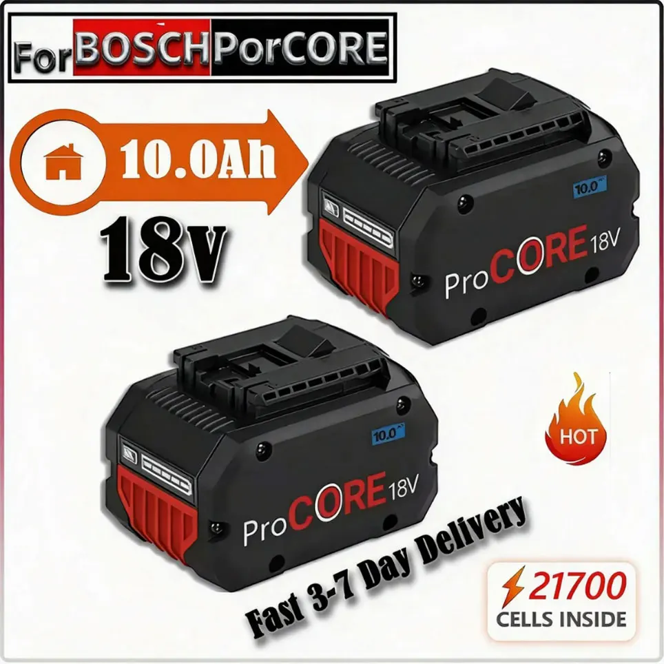 Batterie de remplacement ProCORE CORE18V 10000mAh pour outils sans fil Bosch 18V Professional System BAT609 BAT618 GBA18V80 21700 Cell