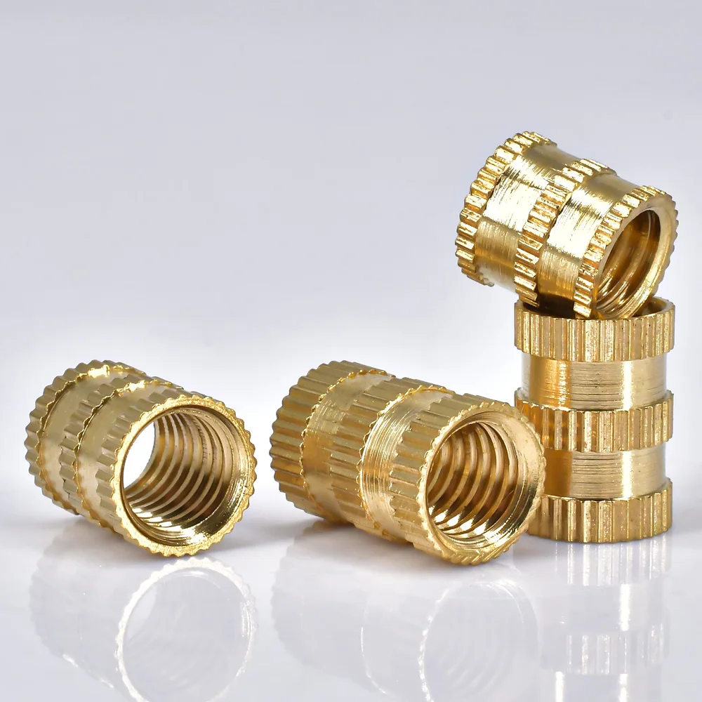 Porca de inserção de latão redondo para moldagem por injeção, rosca recartilhante, insere inserções, M2, M2.5, M3, M4, M5, M6, M8, M10, 5-50pcs