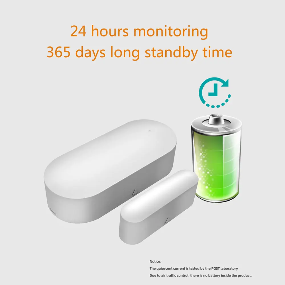 PGST PB69 Tuya Door Sensor Smart Home WiFi App Notification Window Detector Security Protection Alert Security Alarm