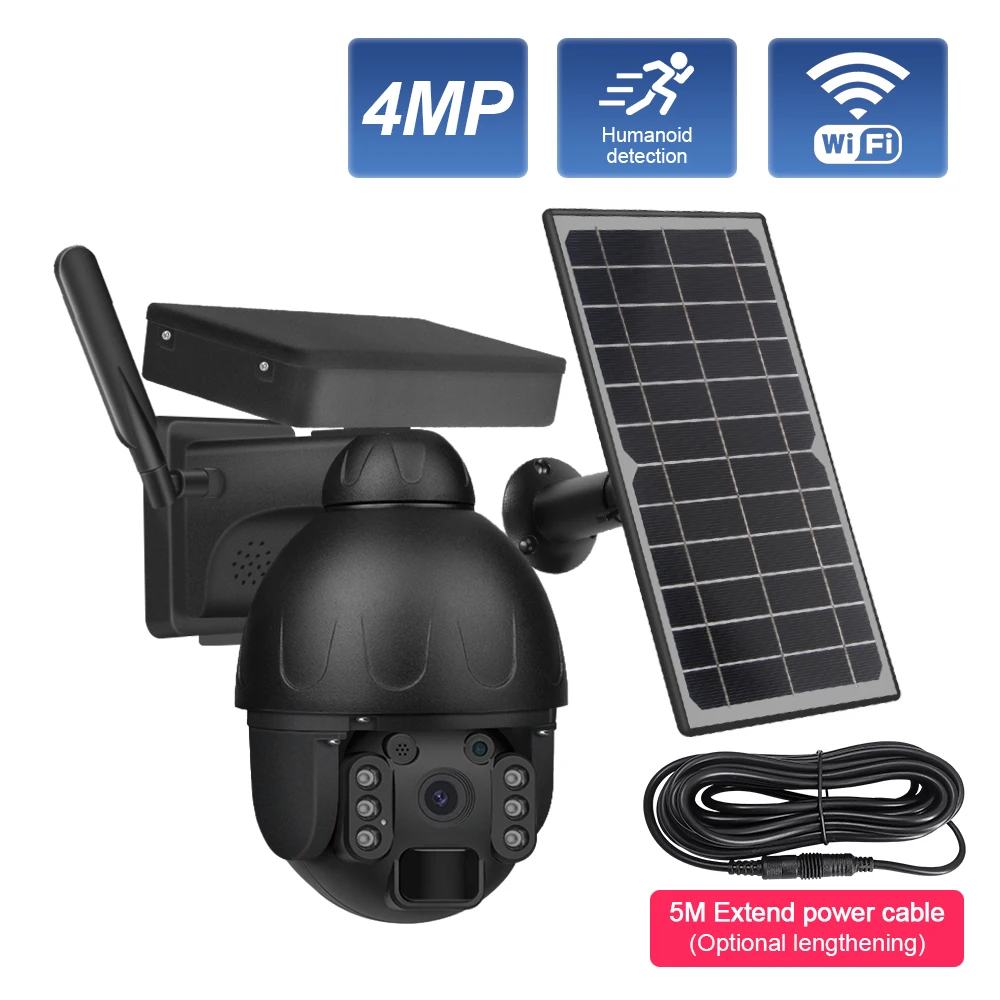 SECTEC 3MP 4Mp 4G GSM Telecamera solare in metallo Tuya HD 4MP PIR WIFI Pannello solare Batteria Wifi esterno 4G Telecamera IP PTZ 4G Telecamera solare