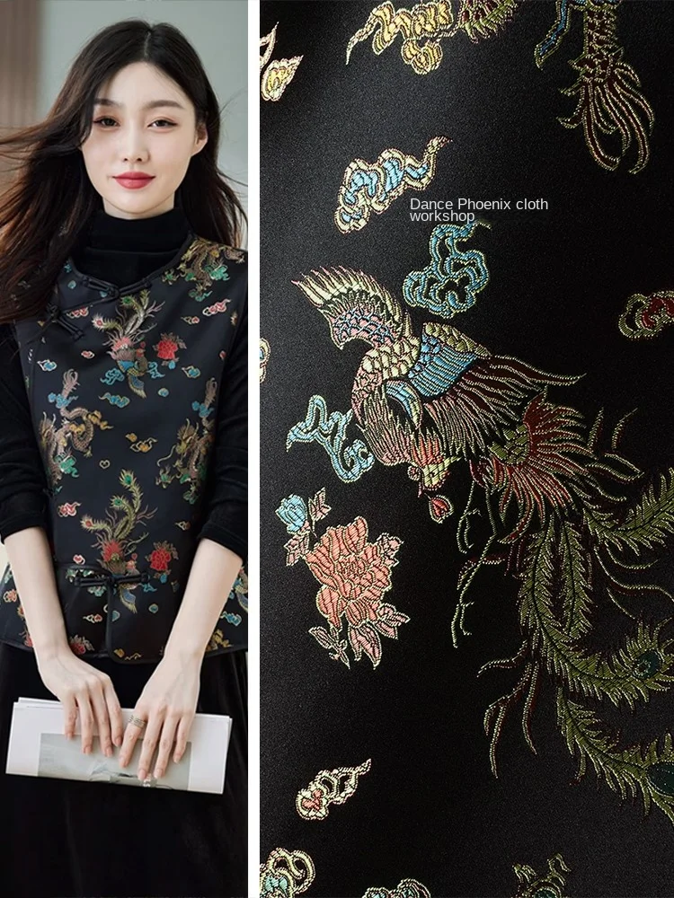 Jacquard Brocade Fabric Retro Chinese Style Soft Vest Cheongsam Cloth Diy Per Meters Apparel Sewing Fabric Material