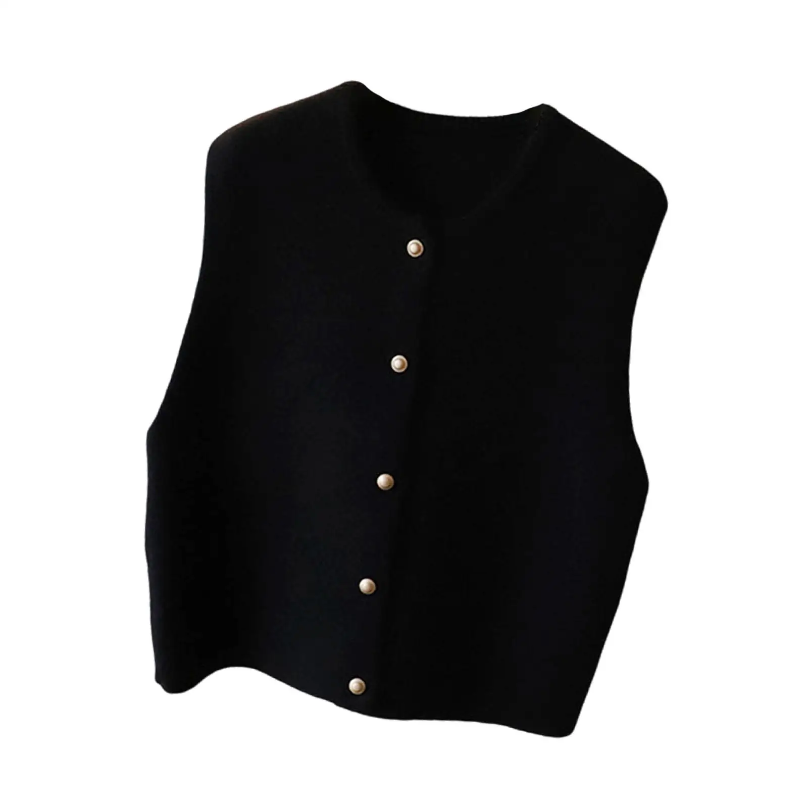 Women Sleeveless Cotton Vest Knit Gilet Vintage Button Cardigan Lightweight Summer Casual Top Lady Sweater Waistcoat for Party