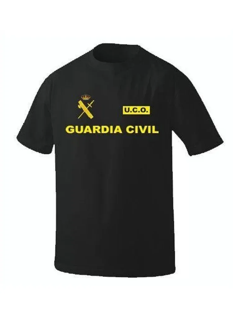 Camiseta de la Unidad Central Operativa UCO de la Guardia Civil de España Camisetas informales de manga corta, 100% algodón, Top holgado, talla S-3XL