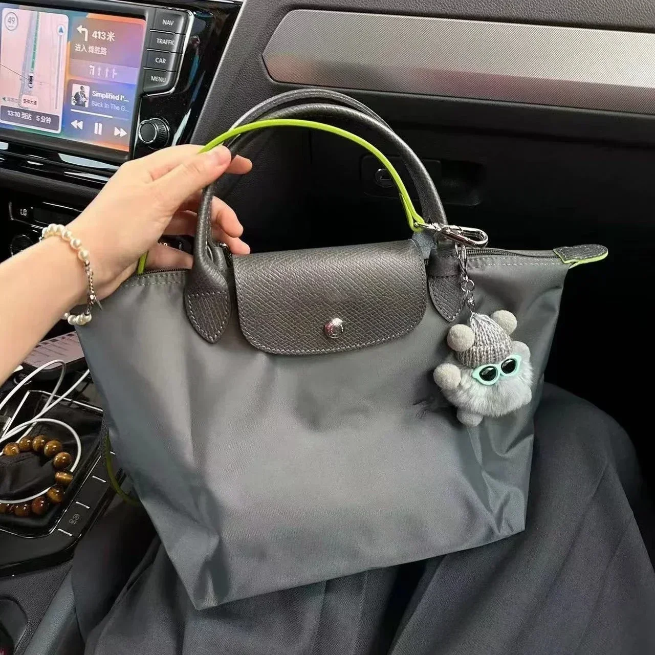 Bolsa de ombro de luxo feminina clássica cor bloco dobrável bolsa de bolinho à prova d'água