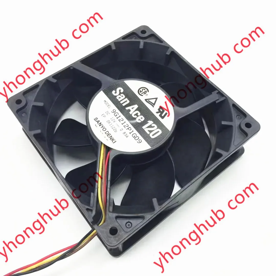 SANYO DENKI 9G1212P1G09 DC 12V 0.83A 120x120x38mm 4-Wire Server Cooling Fan