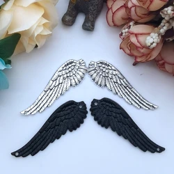 3 Pairs Charming Angel Wings 50x17mm Antique Crafted Pendant Fits, Vintage Tibetan Bronze Silver, DIY Handmade Ornaments
