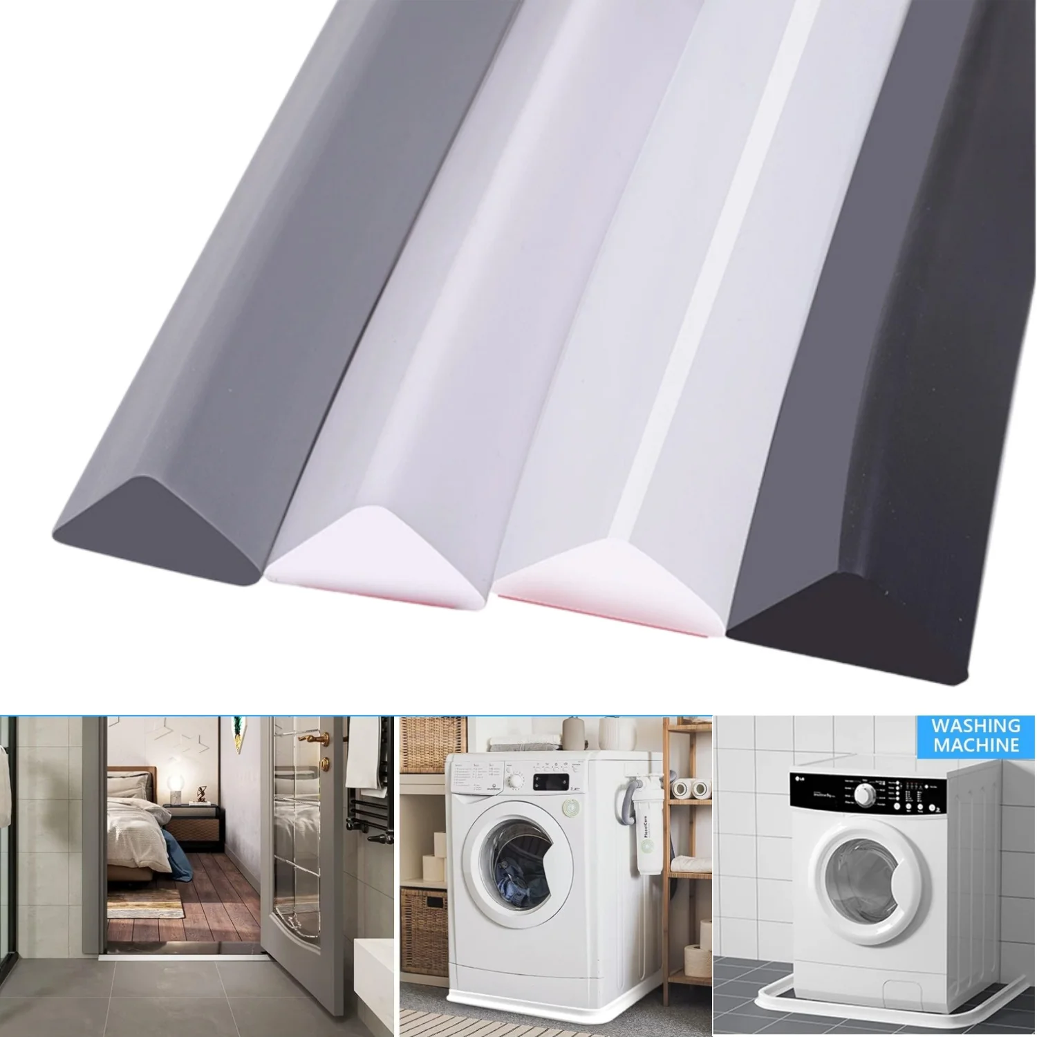 Neuer Selbstklebender Badezimmer-Wasserhaltestreifen, Arbeitsplatten-Wasserstopper, Biegsamer Trocken-Nass-Trennblock, Duschbarriere – Detail 1