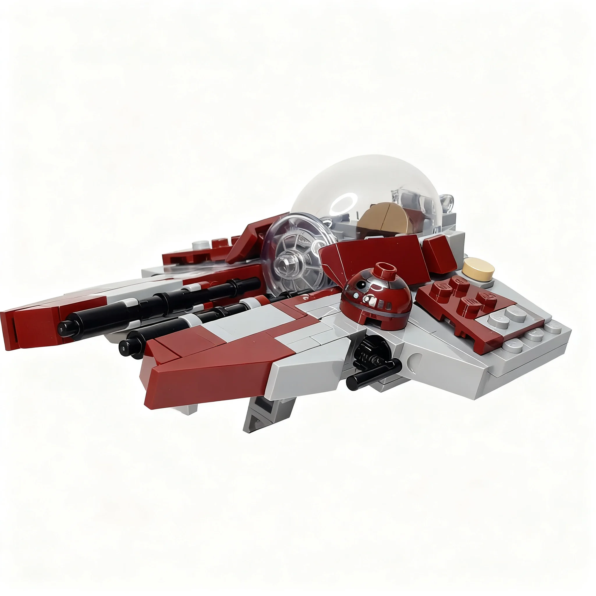218pcs MOC Star Battle Obi-Wan's Red Eta-2 Interceptor Model Building Blocks Toy Collection Birthday Assemble Education Idea