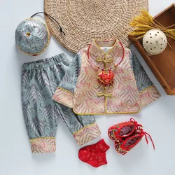 Spring Festival Hundred Days One Year Outfit Traditional Retro Baby Chinese Traditional Tang Suit Gift Kids New Year's Clothing