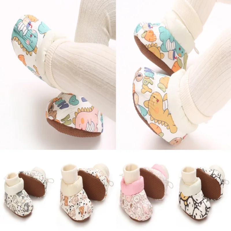 

Cotton Socks Shoes Baby Cute Cartoon Pattern Soft Winter Shoes 0-18M Newborn Baby Socks Children's Floor Preschool Girls' First