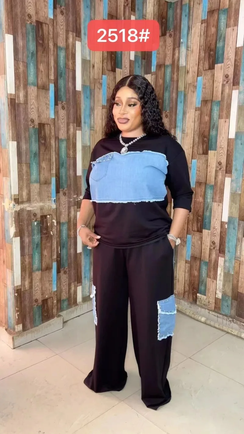 2 Piece Women Sets 2025 New Arrival Summer Matching Sets Denim Two Pieces Sets Tops And Pants Suits Outfits Clothing Tracksuits image 3