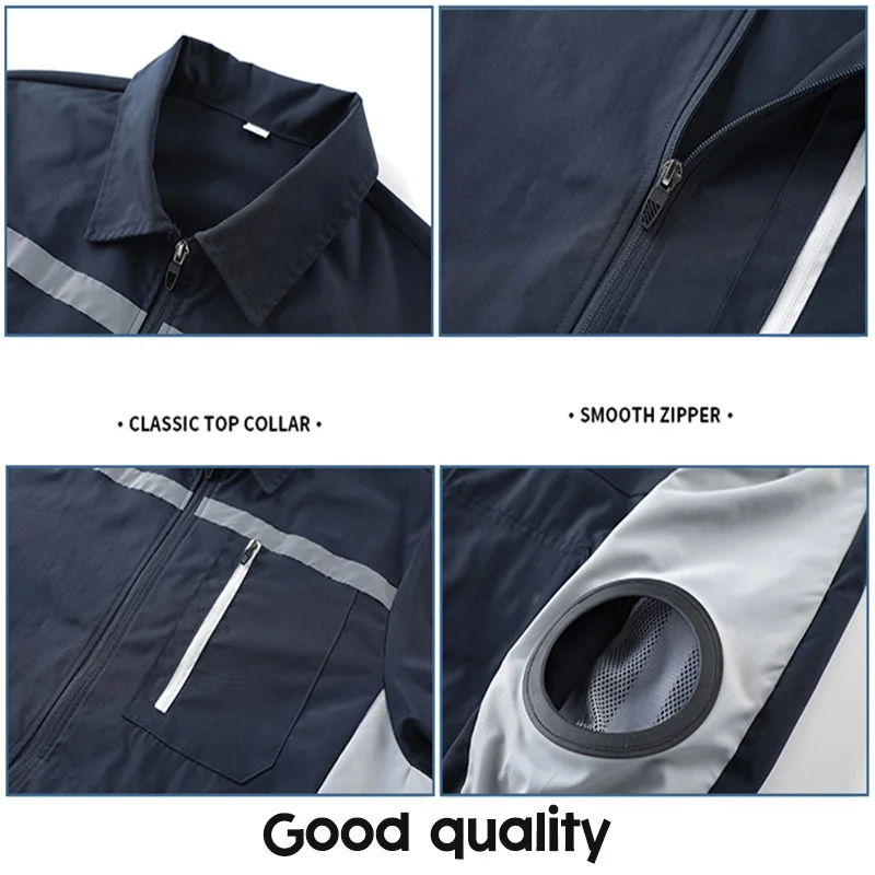Summer Cooling Short Sleeve Air Conditioning Clothes With 2-Hole Fan Men's Anti-heat T-Shirt Men's Fishing Site Work Jacket view 6