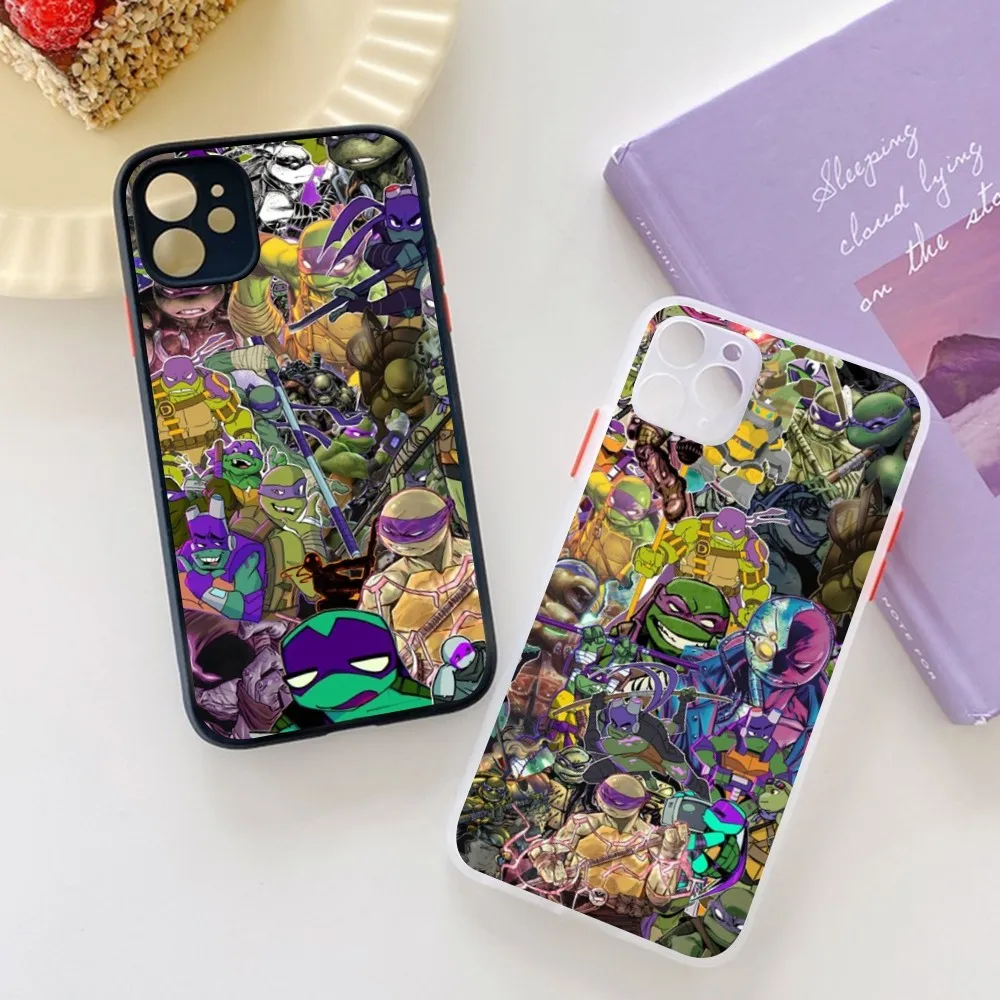 T-Teenage-mutant-Ninja-Turtles Phone Case for iPhone 14 11 12 13 Mini Pro Max 8 7 Plus X XR XS MAX Translucent Matte Cover