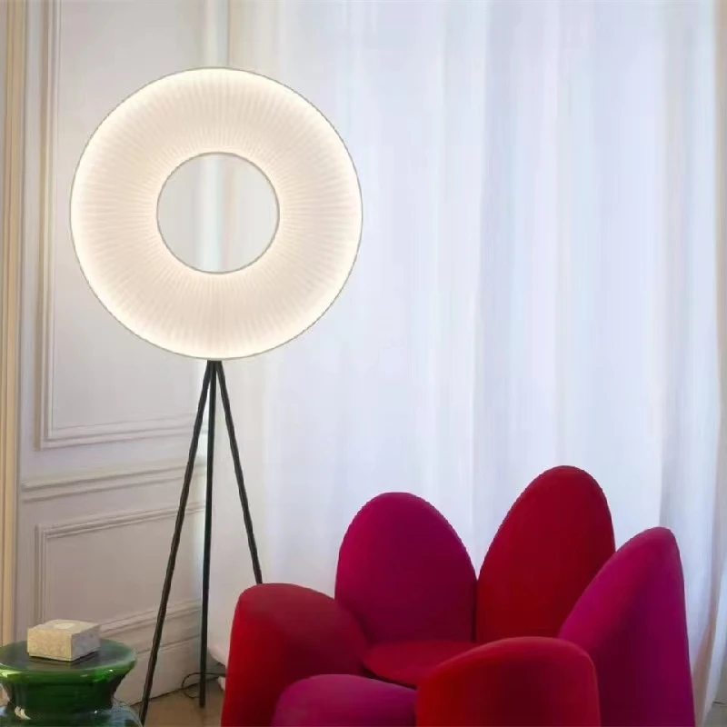 Nordic creative minimalist and generous circular ornaments, atmosphere fabric, living room, sofa edge, floor lamp, bedroom lamp