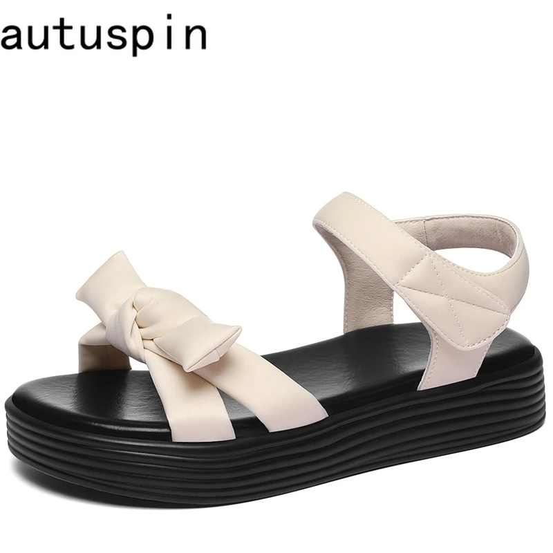 

Autuspin 3cm Women Flat Sandals Summer Lightweight Ladies Lycra Shoes Casual Fashion Chunky Hook Sandal Woman Hollow Outdoor