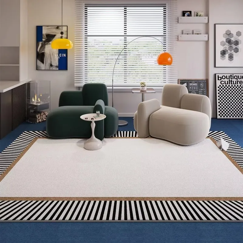 VIKAMA Minimalist Plain-Coloured Square Rugs for the Living Room Bedroom and Study Comfortable Soft Warm and Non-Slip Home Decor