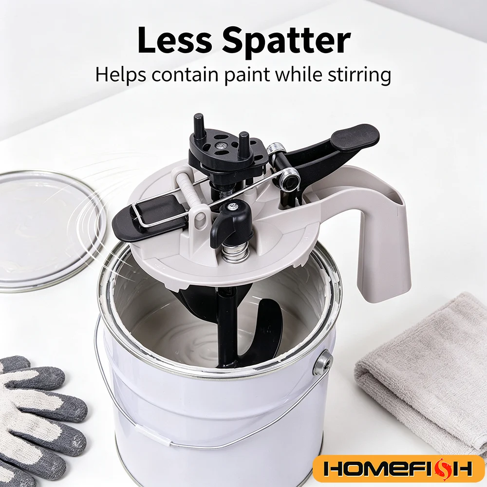 1L Paint Can Mixing Lid with Pour Spout  Mess-Free Stirrer Slurry Coating Cover Tool for Home Improvement