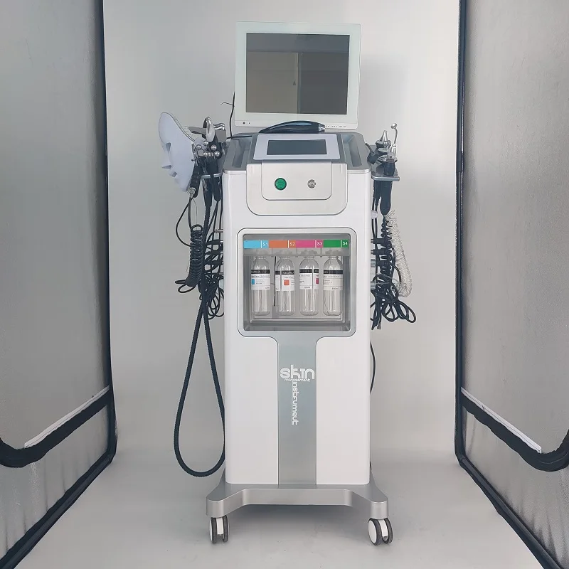 12 In 1 Oxygen Facial Machine Small Bubble Aqua Peeling Hydra Peel Moisturizer Hydrodermabrasion Spa Aesthetic Beauty Equipment