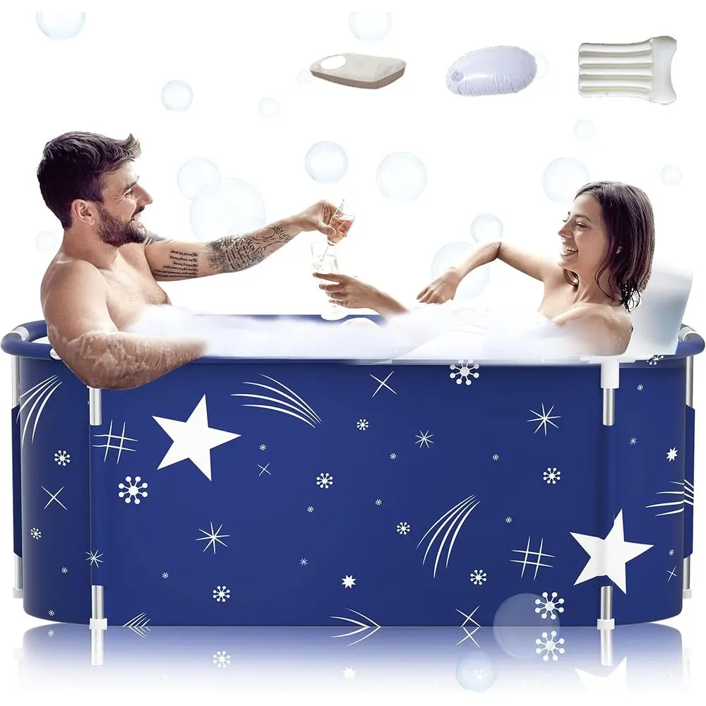 

53 Large Foldable Bathtub for Adults and Family SPA with Lid for Small Bathrooms