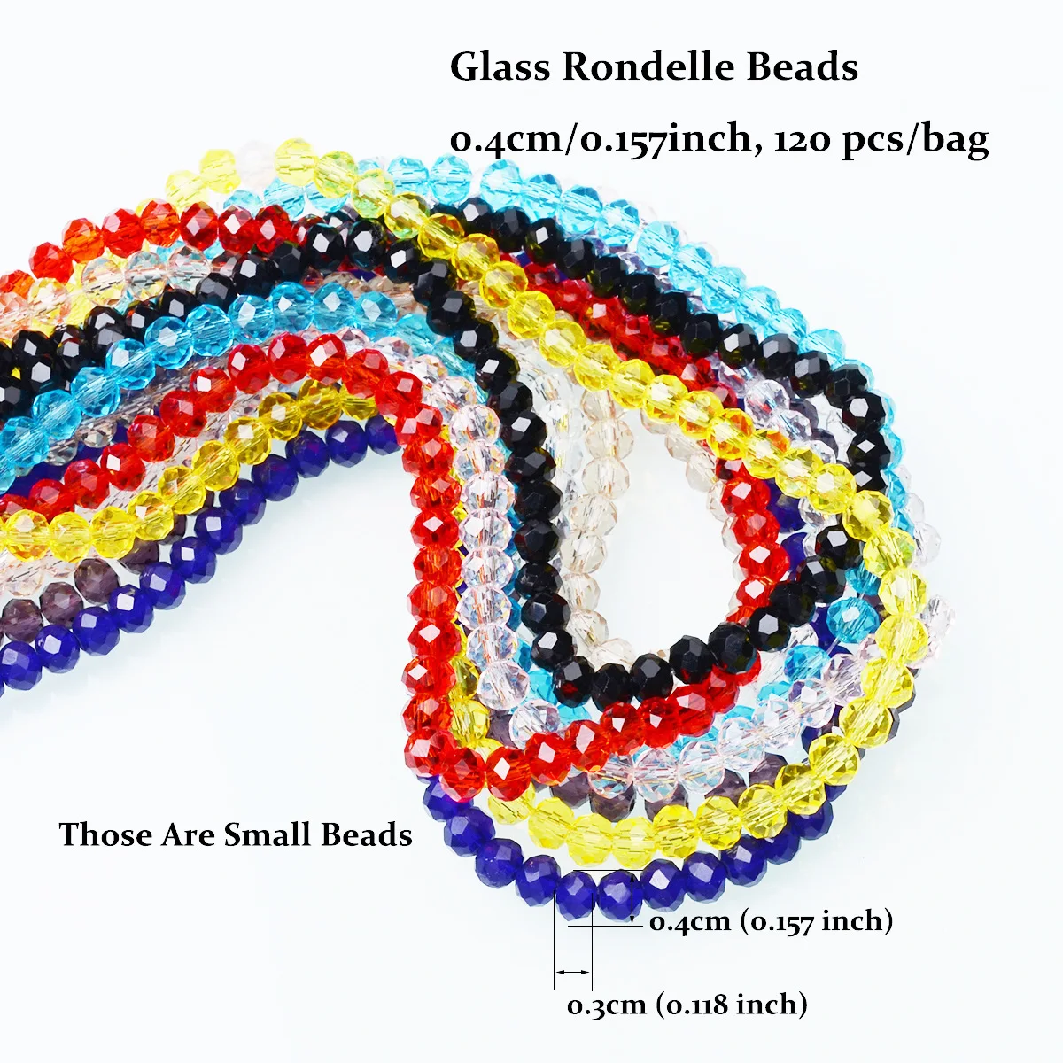 4 6 8 10mm Clear Rondelle Crystal Beads Faceted Glass Beads Bulk Wholesale Loose Spacer Bead for Jewelry Making DIY Bracelet