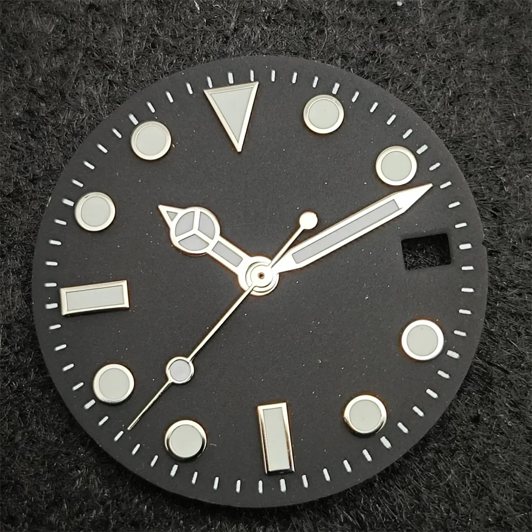 28.5 مللي متر NH35 لتقوم بها بنفسك ساعة ميكانيكية الطلب ووتش الأيدي مجموعة يخت الفرعية الهاتفي الأخضر مضيئة ساعة اكسسوارات لحركة NH35 / NH36