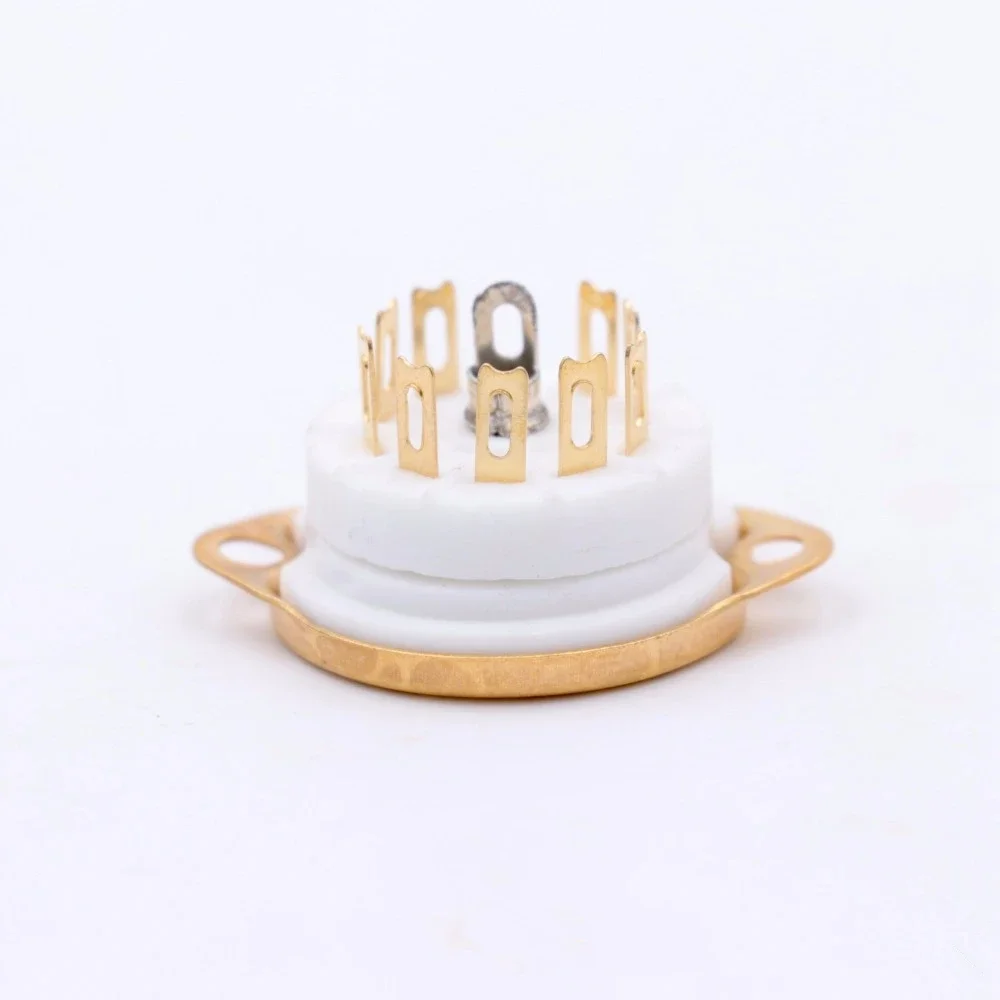 1PCS ติดที่แชสซี 9pin เซรามิคหลอดสูญญากาศฐานซ็อกเก็ตสําหรับ 12AX7 EF86 6922 EL84 6DJ8 12AU7 12AT7 Hifi Audio Guitar Tube AMP